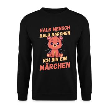 Mi-humain, mi-ours - Sweat-shirt Unisexe - noir - Devant - Alina (178cm) & Michal (187cm)