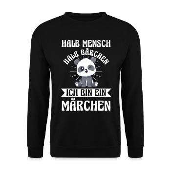 Mi-humain, mi-ours - Sweat-shirt Unisexe - noir - Devant - Alina (178cm) & Michal (187cm)
