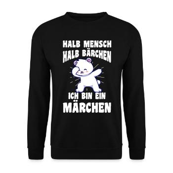 Mi-humain, mi-ours - Sweat-shirt Unisexe - noir - Devant - Alina (178cm) & Michal (187cm)
