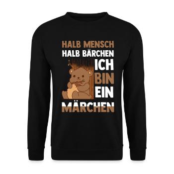 Mi-humain, mi-ours - Sweat-shirt Unisexe - noir - Devant - Alina (178cm) & Michal (187cm)