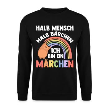 Mi-humain, mi-ours - Sweat-shirt Unisexe - noir - Devant - Alina (178cm) & Michal (187cm)