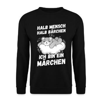 Mi-humain, mi-ours - Sweat-shirt Unisexe - noir - Devant - Alina (178cm) & Michal (187cm)
