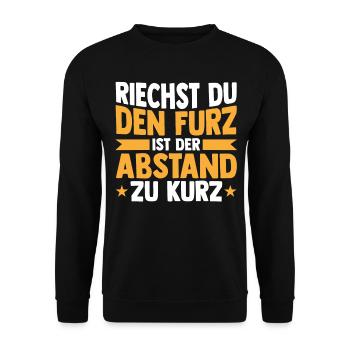 Riechst Du Den Furz Ist Der Abstand Zu Kurz - Unisex Pullover - Schwarz - Vorne - Alina (178cm) & Michal (187cm)