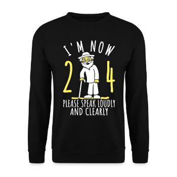 24. Geburtstag 24er 24ter Ich bin jetzt 24 Jahre - Unisex Pullover - Schwarz - Vorne - Alina (178cm) & Michal (187cm)