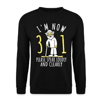 31e anniversaire 31 31 j’ai maintenant 31 ans - Sweat-shirt Unisexe - noir - Devant - Alina (178cm) & Michal (187cm)