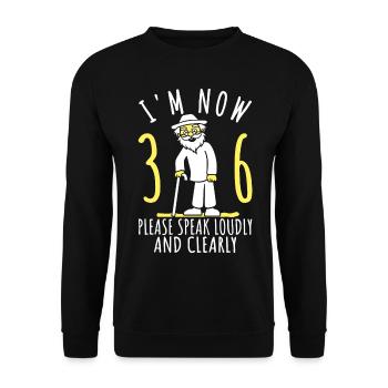 36. Geburtstag 36er 36ter Ich bin jetzt 36 Jahre - Unisex Pullover - Schwarz - Vorne - Alina (178cm) & Michal (187cm)