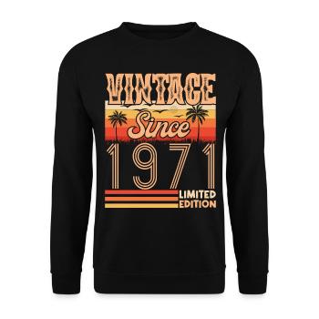 1971. Jahrgang Jahrgang 1971 Geburtstag - Unisex Pullover - Schwarz - Vorne - Alina (178cm) & Michal (187cm)