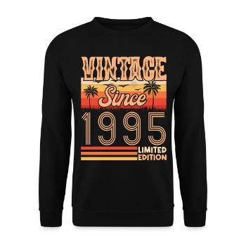 1995. Jahrgang Jahrgang 1995 Jubiläum - Unisex Pullover - Schwarz - Vorne - Alina (178cm) & Michal (187cm)