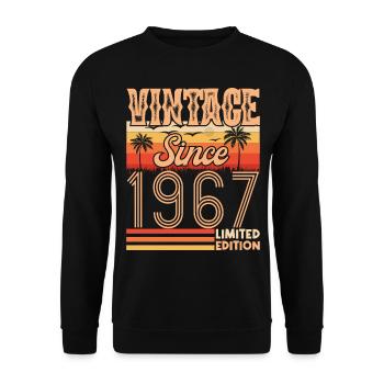anniversaire 1967. Vintage né en 1967 anniversaire - Sweat-shirt Unisexe - noir - Devant - Alina (178cm) & Michal (187cm)