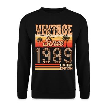 1989. Jahrgang Jahrgang 1989 Geburtstag - Unisex Pullover - Schwarz - Vorne - Alina (178cm) & Michal (187cm)