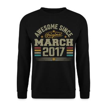 März 2017 Geburtstag Vintage Geschenkidee 2017 - Unisex Pullover - Schwarz - Vorne - Alina (178cm) & Michal (187cm)