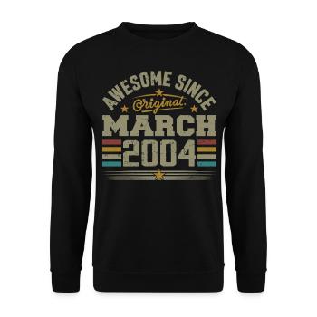 March 2004 Birthday Vintage Gift Idea 2004 - Unisex Sweatshirt - black - Front - Alina (178cm) & Michal (187cm)