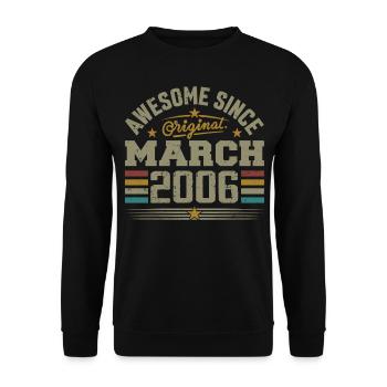 March 2006 Birthday Vintage Gift Idea 2006 - Unisex Sweatshirt - black - Front - Alina (178cm) & Michal (187cm)