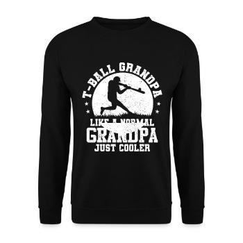 T-ball Grandpa like a normal Grandpa just cooler - Unisex Sweatshirt - black - Front - Alina (178cm) & Michal (187cm)