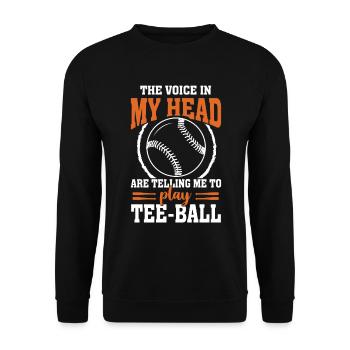The voice in my head are telling me to play Tee ba - Unisex Pullover - Schwarz - Vorne - Alina (178cm) & Michal (187cm)