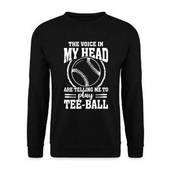 The voice in my head are telling me to play Tee ba - Unisex Pullover - Schwarz - Vorne - Alina (178cm) & Michal (187cm)