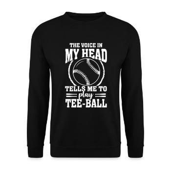 Teeball - The voice in my head tells me to play Te - Unisex Pullover - Schwarz - Vorne - Alina (178cm) & Michal (187cm)