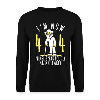 44. Geburtstag 44er 44ter Ich bin jetzt 44 Jahre - Unisex Pullover - Schwarz - Vorne - Alina (178cm) & Michal (187cm)