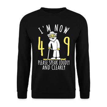 49th birthday 49th 49th I'm 49 years old now - Unisex Sweatshirt - black - Front - Alina (178cm) & Michal (187cm)