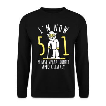 51st birthday 51st 51st I am now 51 years old - Unisex Sweatshirt - black - Front - Alina (178cm) & Michal (187cm)