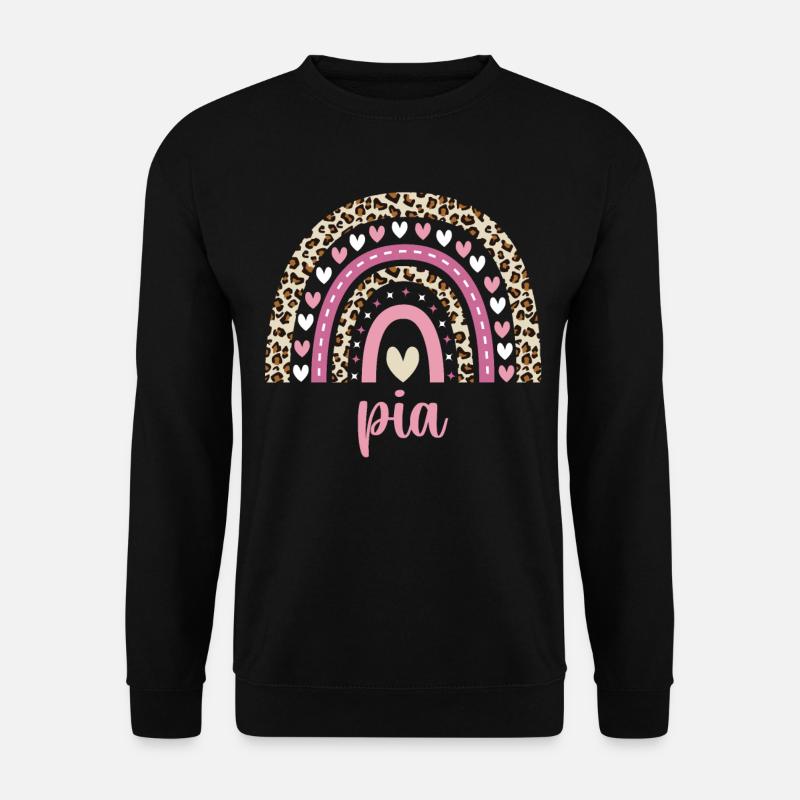 Pia Regenbogen Name Geburtstag Pia - Unisex Pullover - Schwarz
