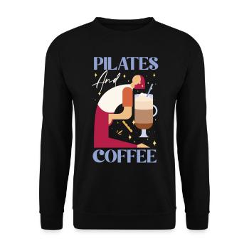 Pilates Instructor Teacher Coffee - Unisex Sweatshirt - black - Front - Alina (178cm) & Michal (187cm)