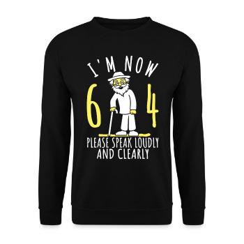 64th birthday 64th 64th I am now 64 years old - Unisex Sweatshirt - black - Front - Alina (178cm) & Michal (187cm)