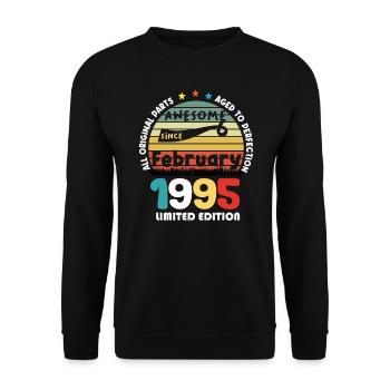 29 Years Old Made In 1995 Vintage February 1995 - Sweat-shirt Unisexe - noir - Devant - Alina (178cm) & Michal (187cm)