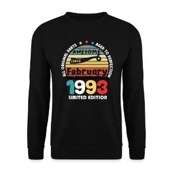 31 Years Old Made In 1993 Vintage February 1993 - Unisex Sweatshirt - black - Front - Alina (178cm) & Michal (187cm)