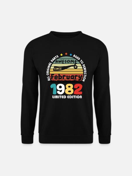 42 Jahre alt Baujahr 1982 Jahrgang Februar 1982 - Unisex Pullover - Schwarz