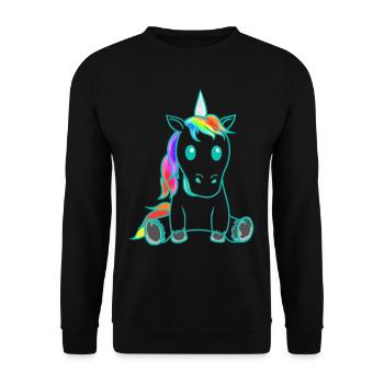 Unicorn Mythical Creature Colorful Retro Vintage 80s - Unisex Sweatshirt - black - Front - Alina (178cm) & Michal (187cm)