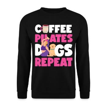 Instructeur de Pilates Professeur Café - Sweat-shirt Unisexe - noir - Devant - Alina (178cm) & Michal (187cm)