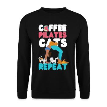 Instructeur de Pilates Professeur Café - Sweat-shirt Unisexe - noir - Devant - Alina (178cm) & Michal (187cm)