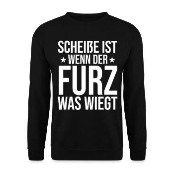 Shit Is When The Fart Weighs What - Unisex Sweatshirt - black - Front - Alina (178cm) & Michal (187cm)