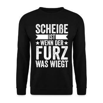 Shit Is When The Fart Weighs What - Unisex Sweatshirt - black - Front - Alina (178cm) & Michal (187cm)