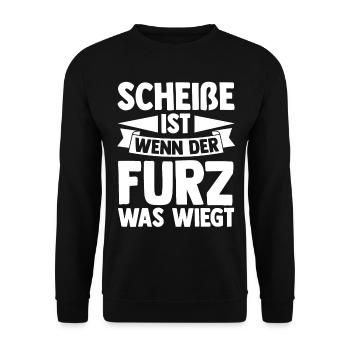 Shit Is When The Fart Weighs What - Unisex Sweatshirt - black - Front - Alina (178cm) & Michal (187cm)