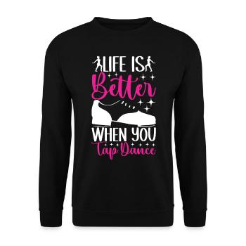 Stepptanz Stepptänzer - Unisex Pullover - Schwarz - Vorne - Alina (178cm) & Michal (187cm)