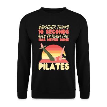 Instructeur de Pilates Professeur Retro - Sweat-shirt Unisexe - noir - Devant - Alina (178cm) & Michal (187cm)