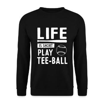 La vie est un jeu court Tee-ball - Sweat-shirt Unisexe - noir - Devant - Alina (178cm) & Michal (187cm)