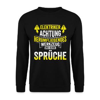 Elektriker Werkzeug - Unisex Pullover - Schwarz - Vorne - Alina (178cm) & Michal (187cm)