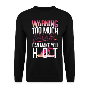 Avertissement de l’instructeur de Pilates - Sweat-shirt Unisexe - noir - Devant - Alina (178cm) & Michal (187cm)