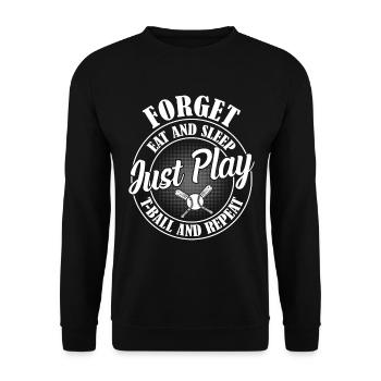 Oubliez, mangez et dormez, jouez au T-ball - Sweat-shirt Unisexe - noir - Devant - Alina (178cm) & Michal (187cm)