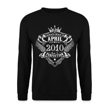 April 2010 Birthday April 2010 April Gift - Unisex Sweatshirt - black - Front - Alina (178cm) & Michal (187cm)
