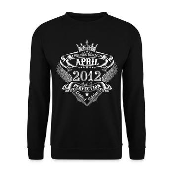 April 2012 Birthday April 2012 April Gift - Unisex Sweatshirt - black - Front - Alina (178cm) & Michal (187cm)