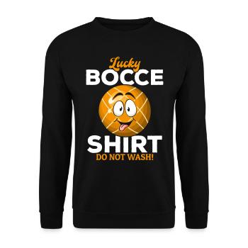 Lucky Bocce Shirt Do not wash - Funny Boccia - Unisex Pullover - Schwarz - Vorne - Alina (178cm) & Michal (187cm)