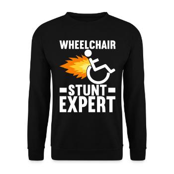 Personnes en fauteuil roulant Fauteuil roulant - Sweat-shirt Unisexe - noir - Devant - Alina (178cm) & Michal (187cm)