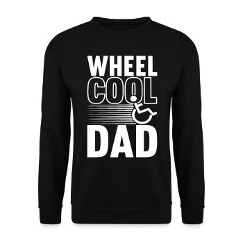 Rollstuhlfahrer Rollstuhl - Unisex Pullover - Schwarz - Vorne - Alina (178cm) & Michal (187cm)