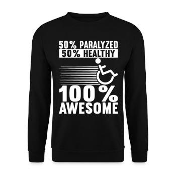 Personnes en fauteuil roulant Fauteuil roulant - Sweat-shirt Unisexe - noir - Devant - Alina (178cm) & Michal (187cm)