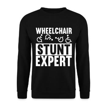 Personnes en fauteuil roulant Fauteuil roulant - Sweat-shirt Unisexe - noir - Devant - Alina (178cm) & Michal (187cm)