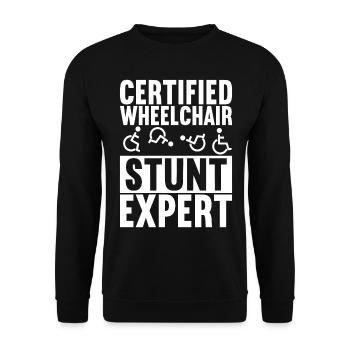 Personnes en fauteuil roulant Fauteuil roulant - Sweat-shirt Unisexe - noir - Devant - Alina (178cm) & Michal (187cm)